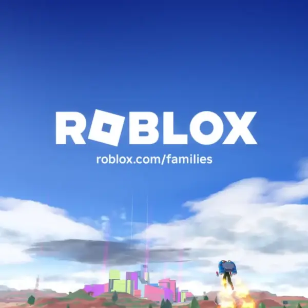 The title "Roblox" and URL on an outdoor background from the game.