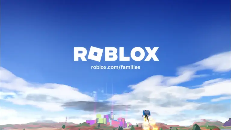 The title "Roblox" and URL on an outdoor background from the game.