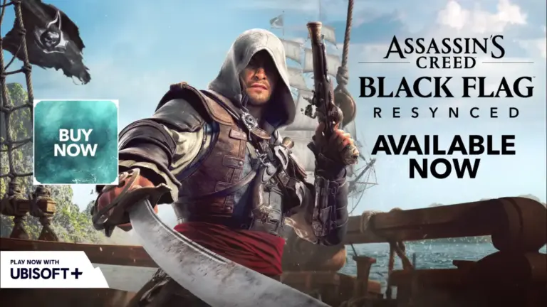 Cover art for Assassin's Creed Black Flag Resynced. A hooded character with a weapon.