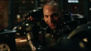 Marvel Studios Spider-Man: Brand New Day Scorpion in futuristic armor in a fight with Spider-Man