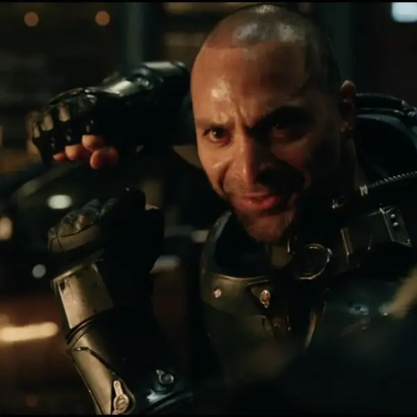 Marvel Studios Spider-Man: Brand New Day Scorpion in futuristic armor in a fight with Spider-Man