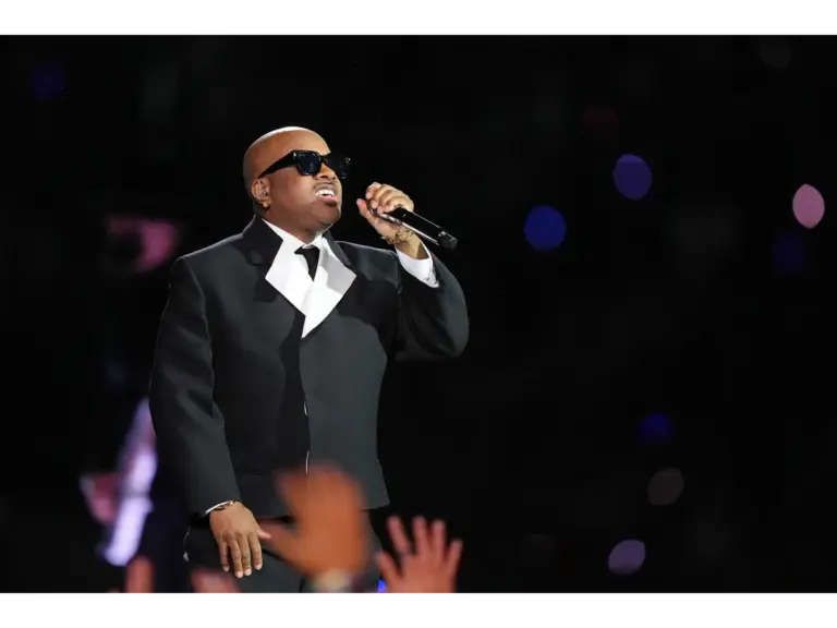 Feb 11, 2024; Paradise, Nevada, USA; Recording artist Jermaine Dupri performs during the halftime show of Super Bowl LVIII at Allegiant Stadium. Mandatory Credit: Kirby Lee-Imagn Images