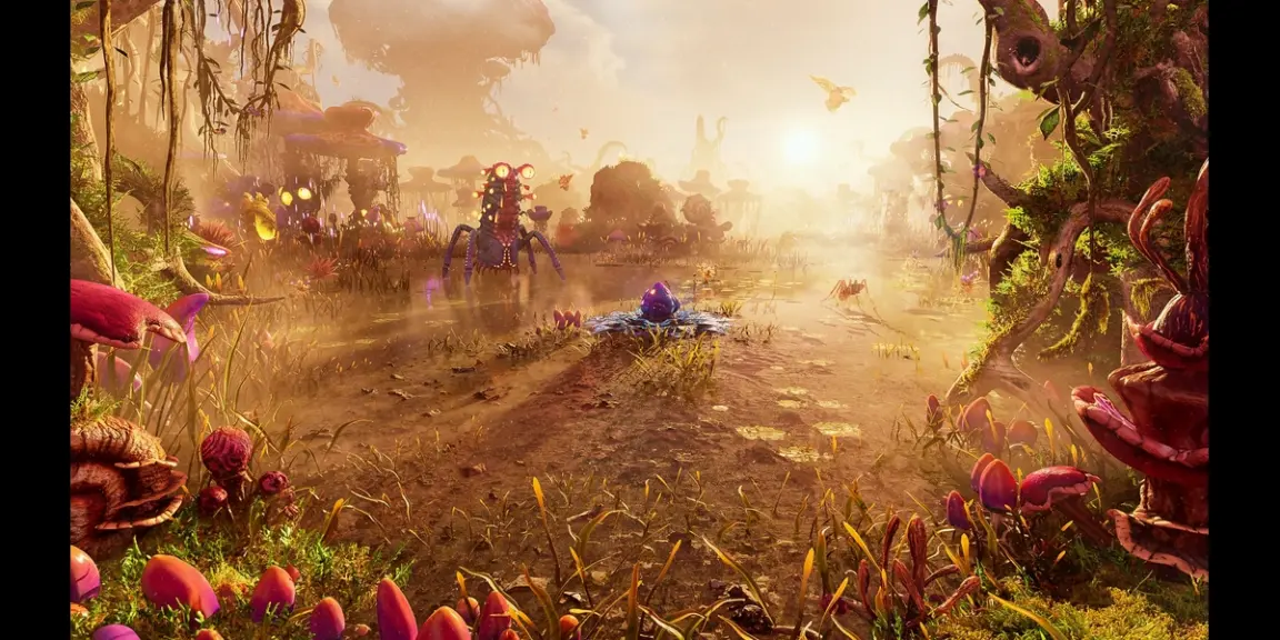 Image of the Fungal swamp concept art from The Riftbreaker