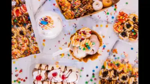 An image of a variety of ice cream sundaes, National Ice Cream Month, new ice cream flavors