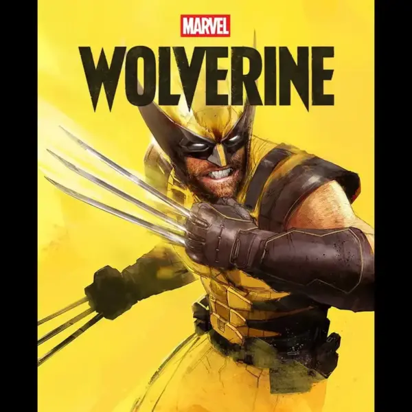 Wolverine cover artwork with the titual character in front of a yellow background.