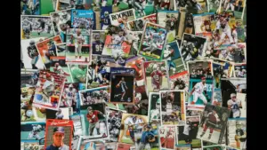Assorted baseball cards, basketball cards, hockey cards, soccer cards, football cards, sports