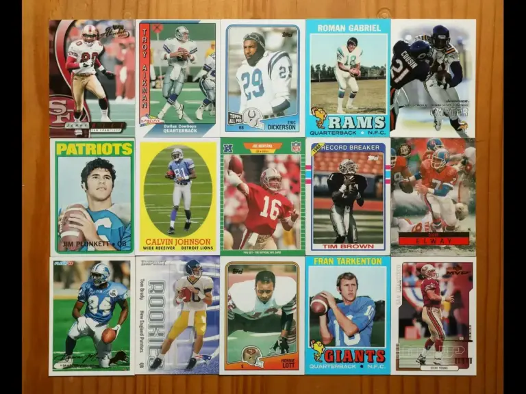 A collection of NFL cards, sports cards, collector cards, card collecting