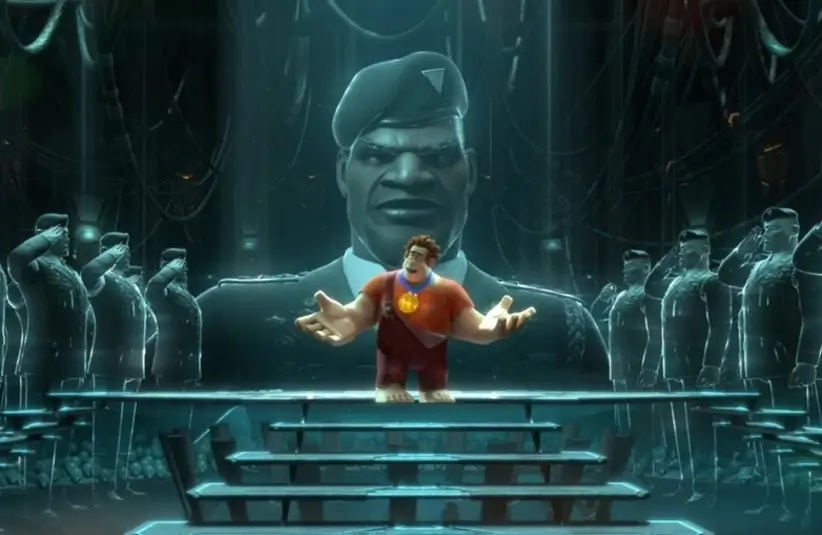 Ralph gets a medal in Wreck-It Ralph, a great fantasy movie