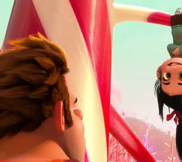 Ralph and Vanellope in Wreck-it Ralph, an awesome fantasy movie.