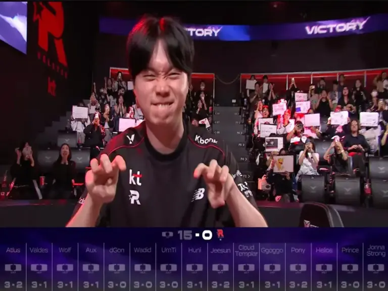 Bdd's celebration after defeating DK 3-0 in the LCK