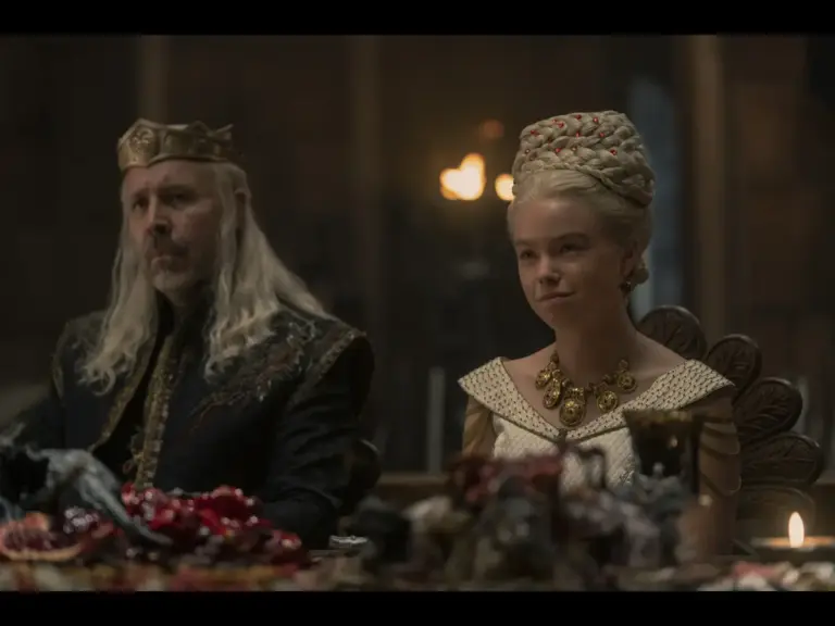 Paddy Considine and Milly Alcock in House of the Dragon (2022)