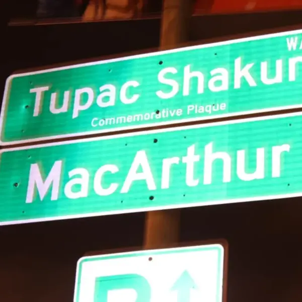 Tupac Legacy lives on in places like the section of McArthur Boulevard named for Tupac Shakur, a lasting reminder of his impact.