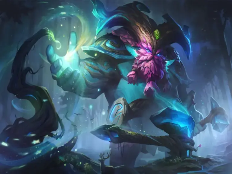 Ornn in his Elderwood skin used in Teamfight Tactics Set 18