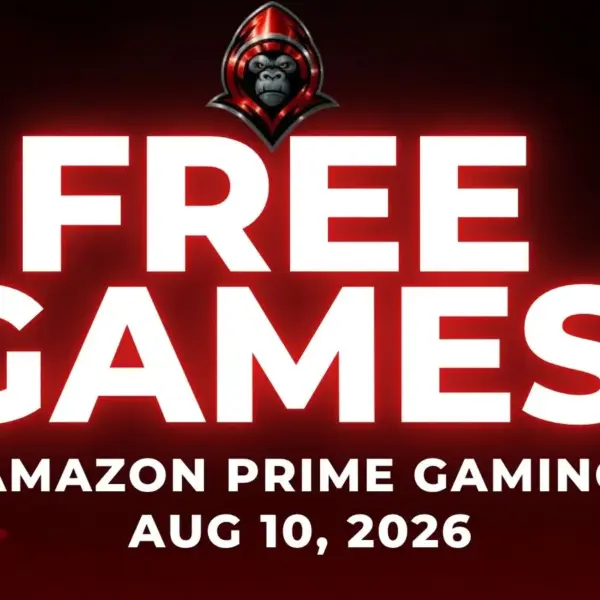 Featured image showing various gaming icons, "Free Games" "Amazon Prime" "August 10 2026"