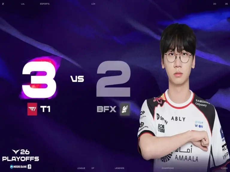T1 scrapped past BFX with a 3-2 win to reach Round of the LCK Playoffs