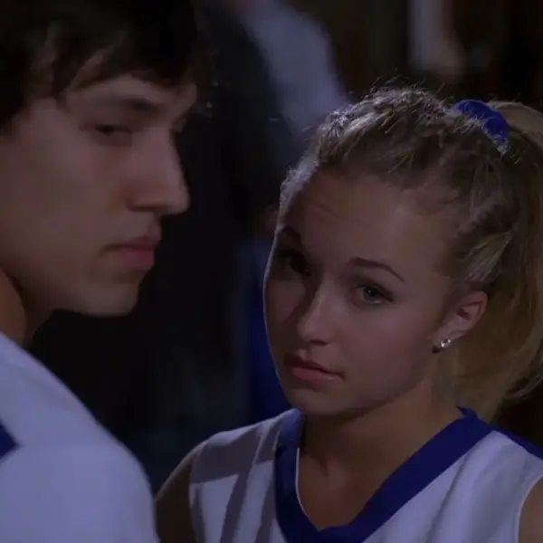 Hayden Panettiere as Britany Allen and Gus Carr as Jesse in cheerleading outfits from Bring it On: All Or Nothing