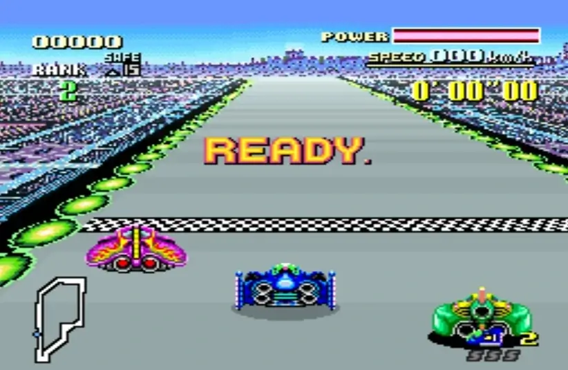 A race is about to start in F-Zero on the SNES