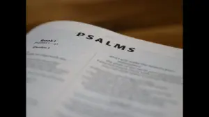 In Wednesday's daily devotional, a Bible is open to the Book of Psalms.