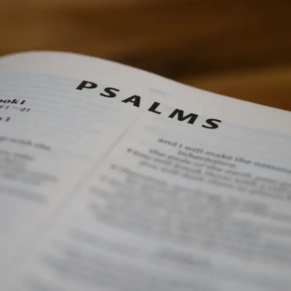 In Wednesday's daily devotional, a Bible is open to the Book of Psalms.
