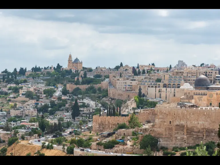 In  Wednesday's daily devotional, Jerusalem is seen in  the background as a nation under God's protection. 