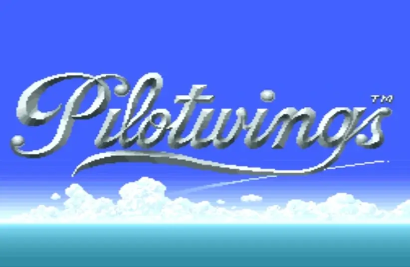 The title screen of the SNES game Pilotwings