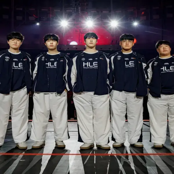 HLE after beating T1 in the LCK Lower Bracket Finals
