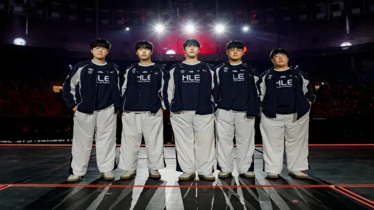 HLE after beating T1 in the LCK Lower Bracket Finals