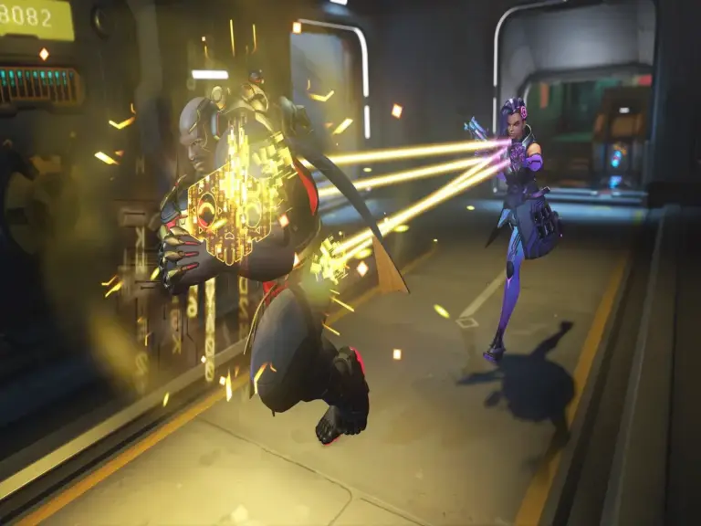 Sombra's new Hotfix ability in Overwatch