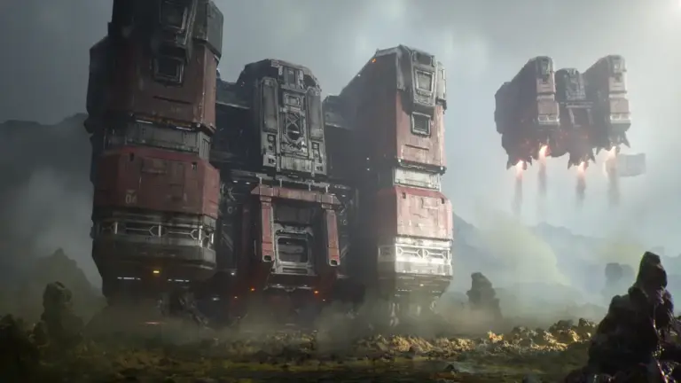 The Terran Barracks Landing in StarCraft during the Trailer