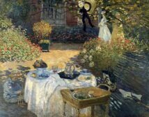Claude Monet's 1873 garden painting "The Luncheon," where Monet hidden figures were found beneath the surface