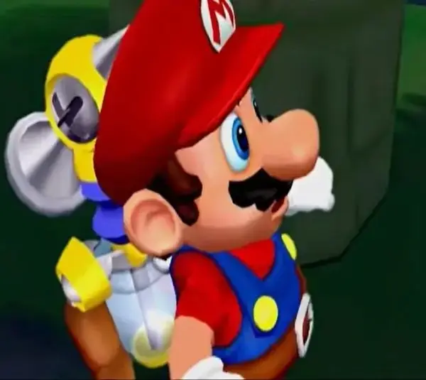 Mario in Super Mario Sunshine, which was released on Nintendo Switch Online.