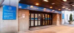 Main entrance of Memorial Sloan Kettering Cancer Center in New York, where Will Reeve cancer treatment took place