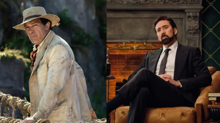 Nicolas Cage in History of Swear Words (2021), Antonio Banderas in Paddington in Peru (2024), True Detective Season 5