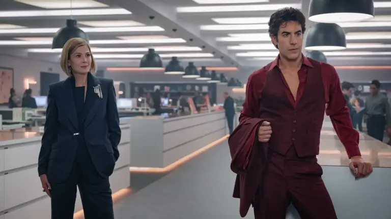 Sacha Baron Cohen and Rosamund Pike in Ladies First 2026