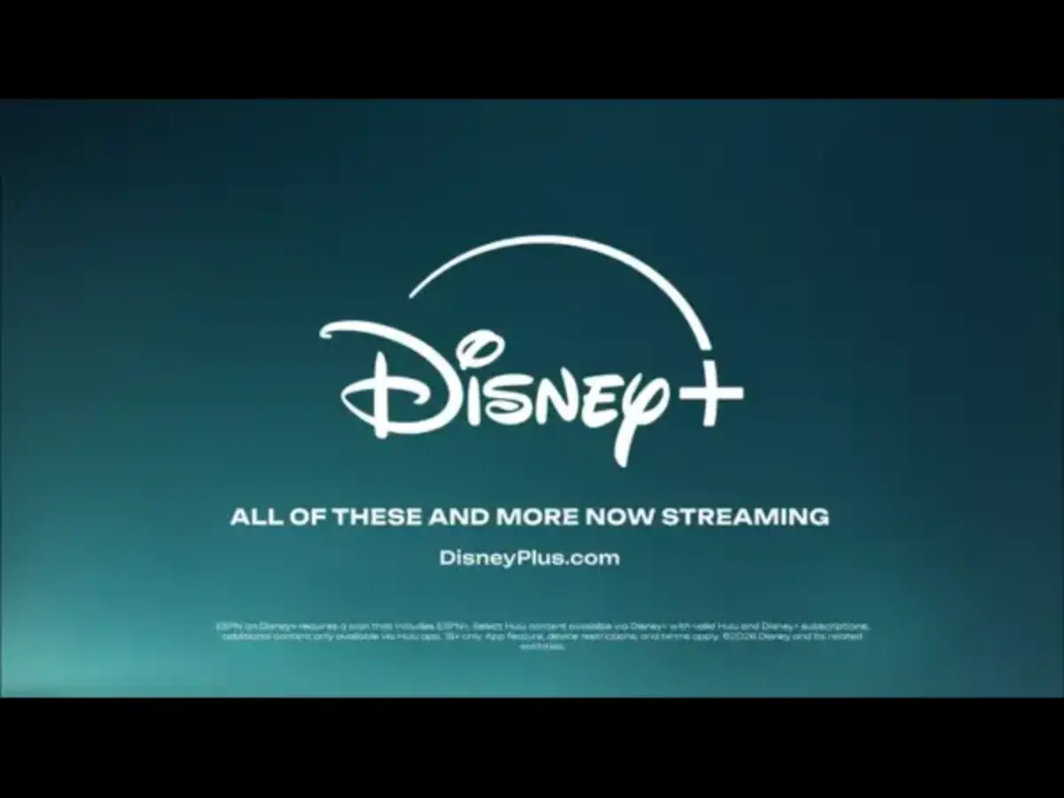 The Disney+ Logo and streaming information.