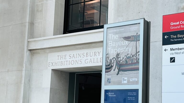 Entrance to the British Museum’s Bayeux Tapestry exhibition