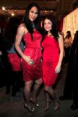 Bethenny Frankel, right, in a red dress beside Kimora Lee Simmons at The Heart Truth fashion show in 2010, years before the Bethenny Frankel divorce was finalized
