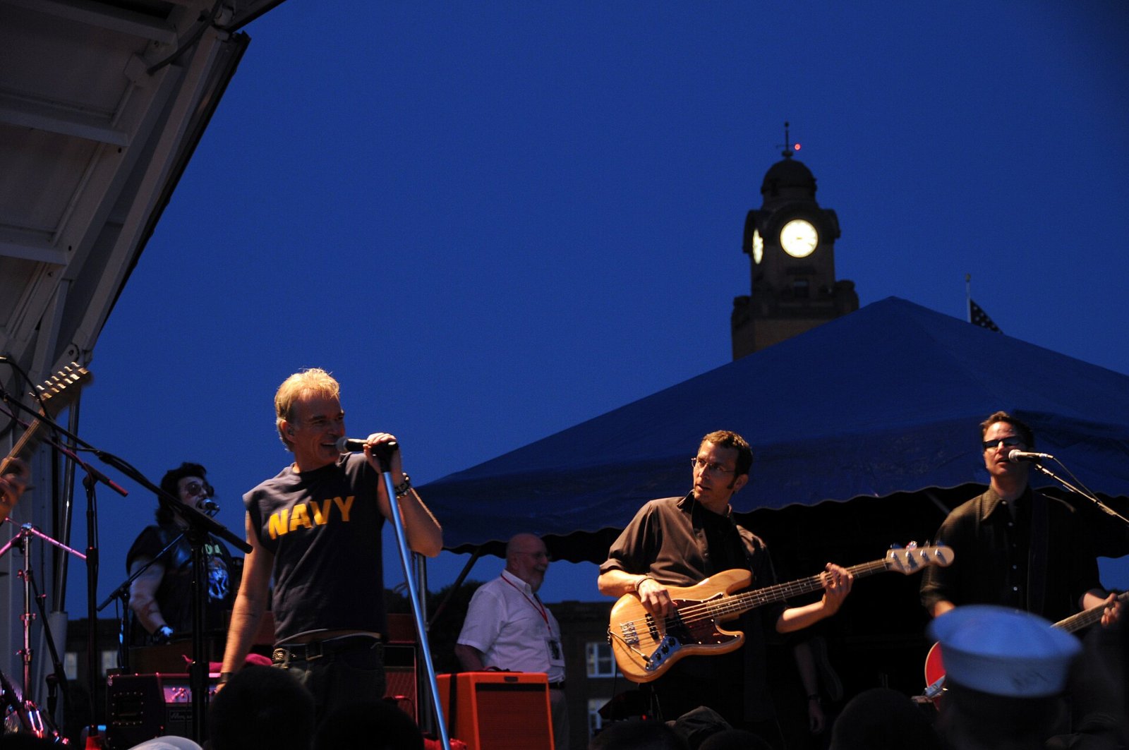 Billy Bob Thornton, who leads the Landman season 3 cast, performing with The Boxmasters at Naval Station Great Lakes