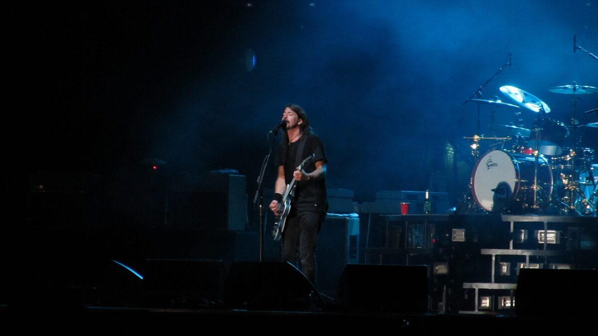 Dave Grohl AC/DC guest vocalist performing live onstage at Lollapalooza Chile