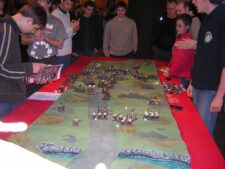 A Warhammer tabletop miniatures game in progress, the style of Games Workshop play that inspired permadeath in the Entropy RPG