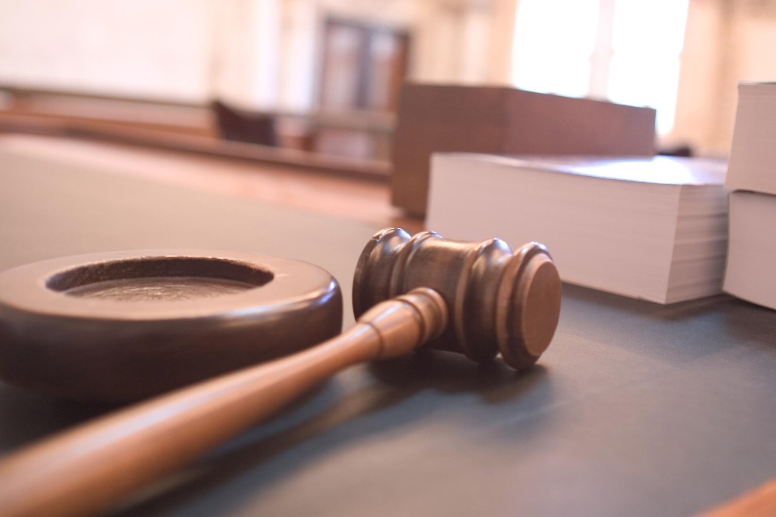 A judge's gavel on a wooden block, illustrating the Eric Weinberg trial in Los Angeles