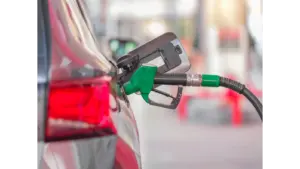 Fuel pump nozzle in a car, as Europe diesel reserves draw U.S. pressure over record fuel prices