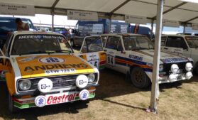 Ford Escort Mk2 RS1800 rally cars, a key chapter in Ford rally history, at the 2018 Goodwood Festival of Speed