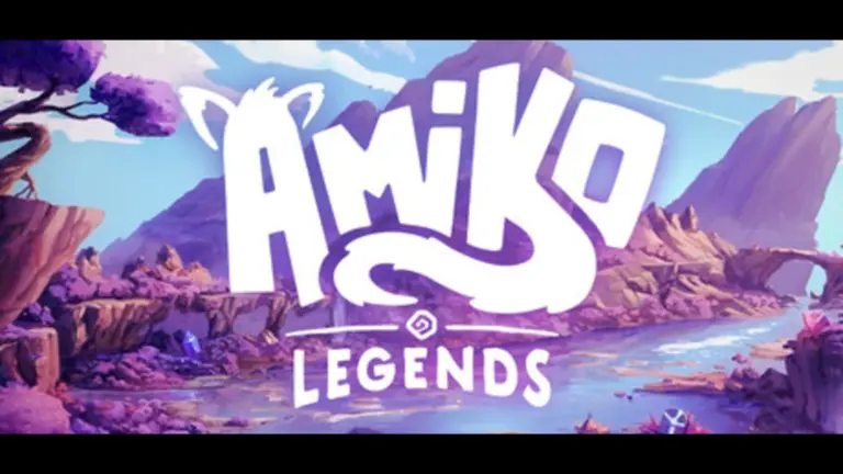 Amiko Legends title. a beautiful landscape in background.