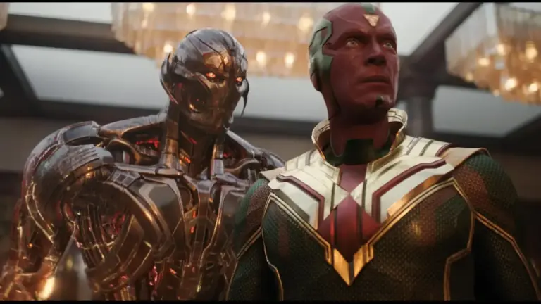 James Spader and Paul Battany reprising their roles as Ultron and Vision, respectively in the "VisionQuest" series