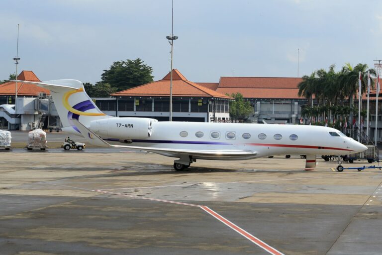 Gulfstream jet like the missing air ambulance on an airport ramp