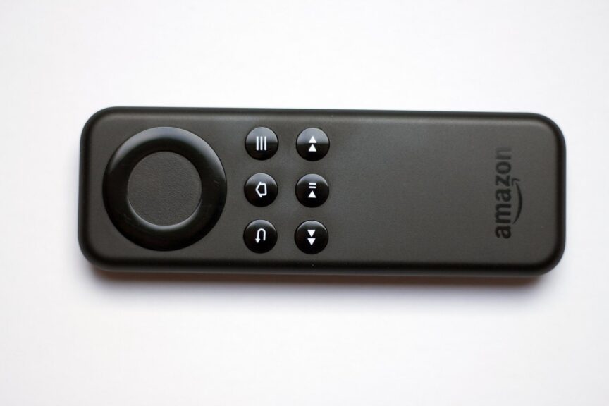 A streaming device remote control, used to illustrate October 2026 streaming premieres and finales