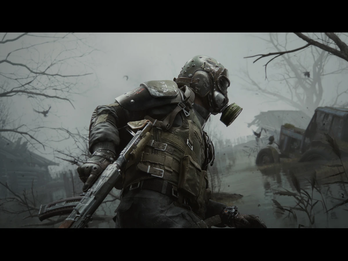Soldier from Metro 2039 weilding a weapon.