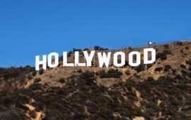 The Hollywood Sign in Los Angeles, the film and TV hub at the center of the UTA reorganization