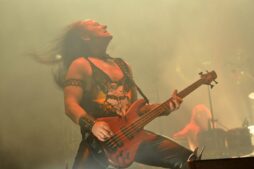 Venom frontman Cronos, Conrad Lant, performing with the band at Party.San Metal Open Air in Germany in 2013